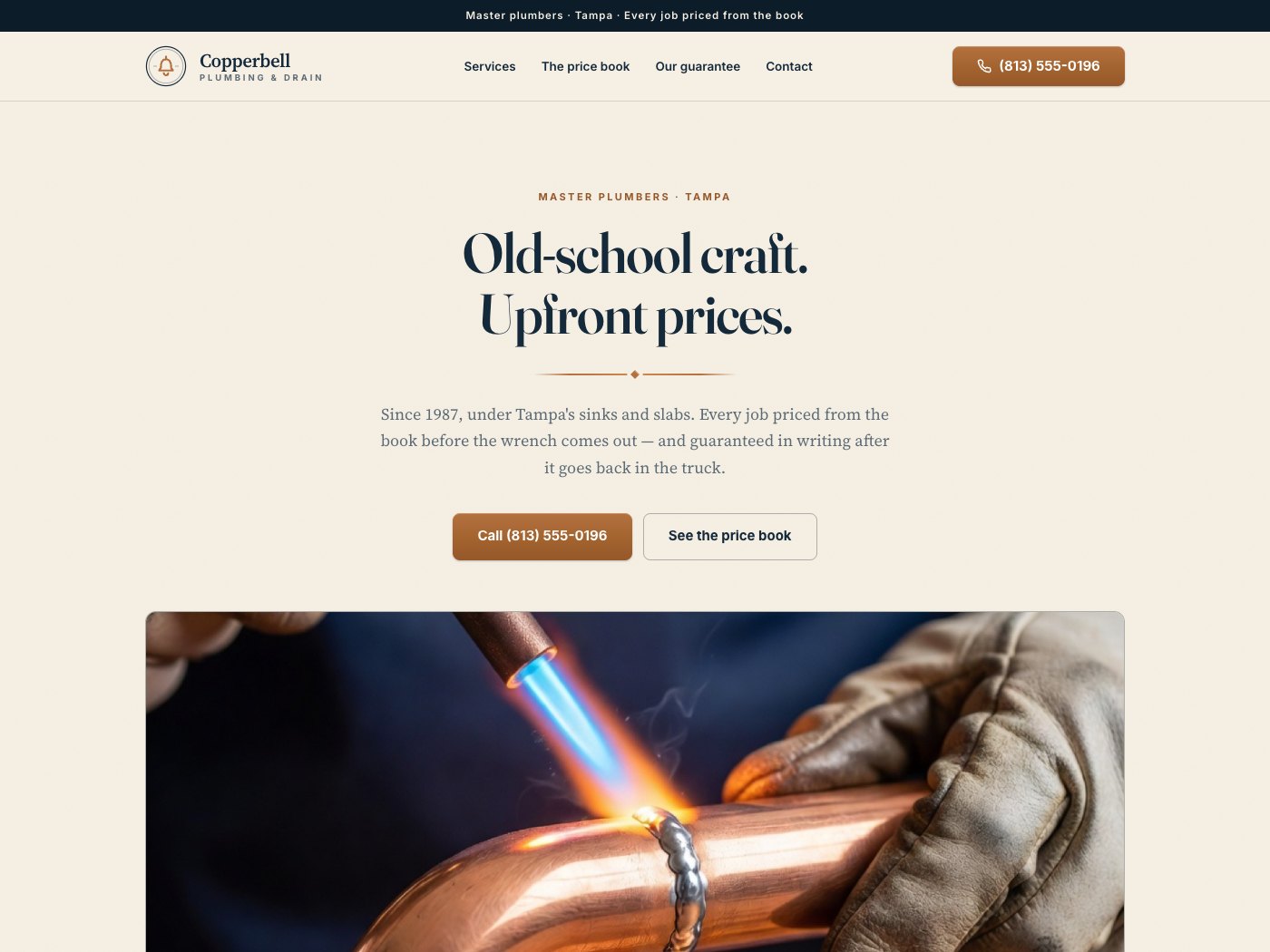 Copperbell Plumbing & Drain — website home page