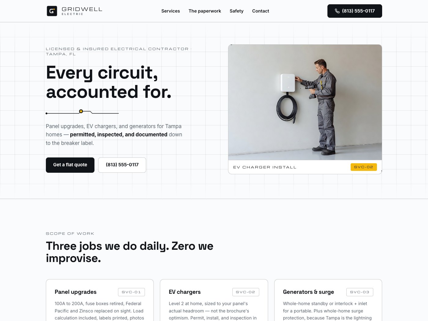Gridwell Electric — website home page