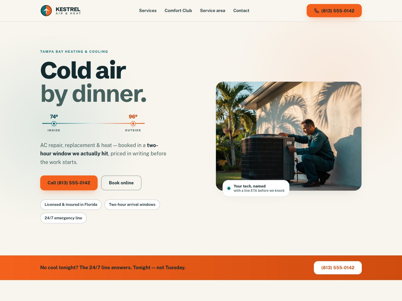 Kestrel Air & Heat — website home page